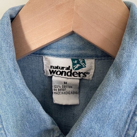 Natural Wonders Embroidered Chambray Button Down - Picture 3 of 4
